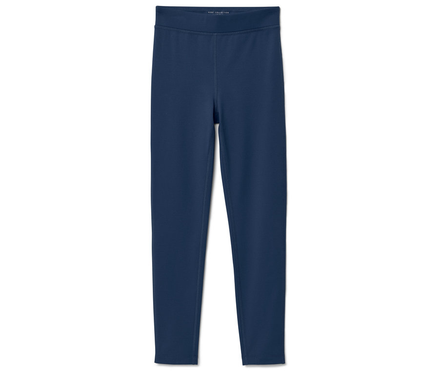 Marineblaue Leggings auf weißem Hintergrund.