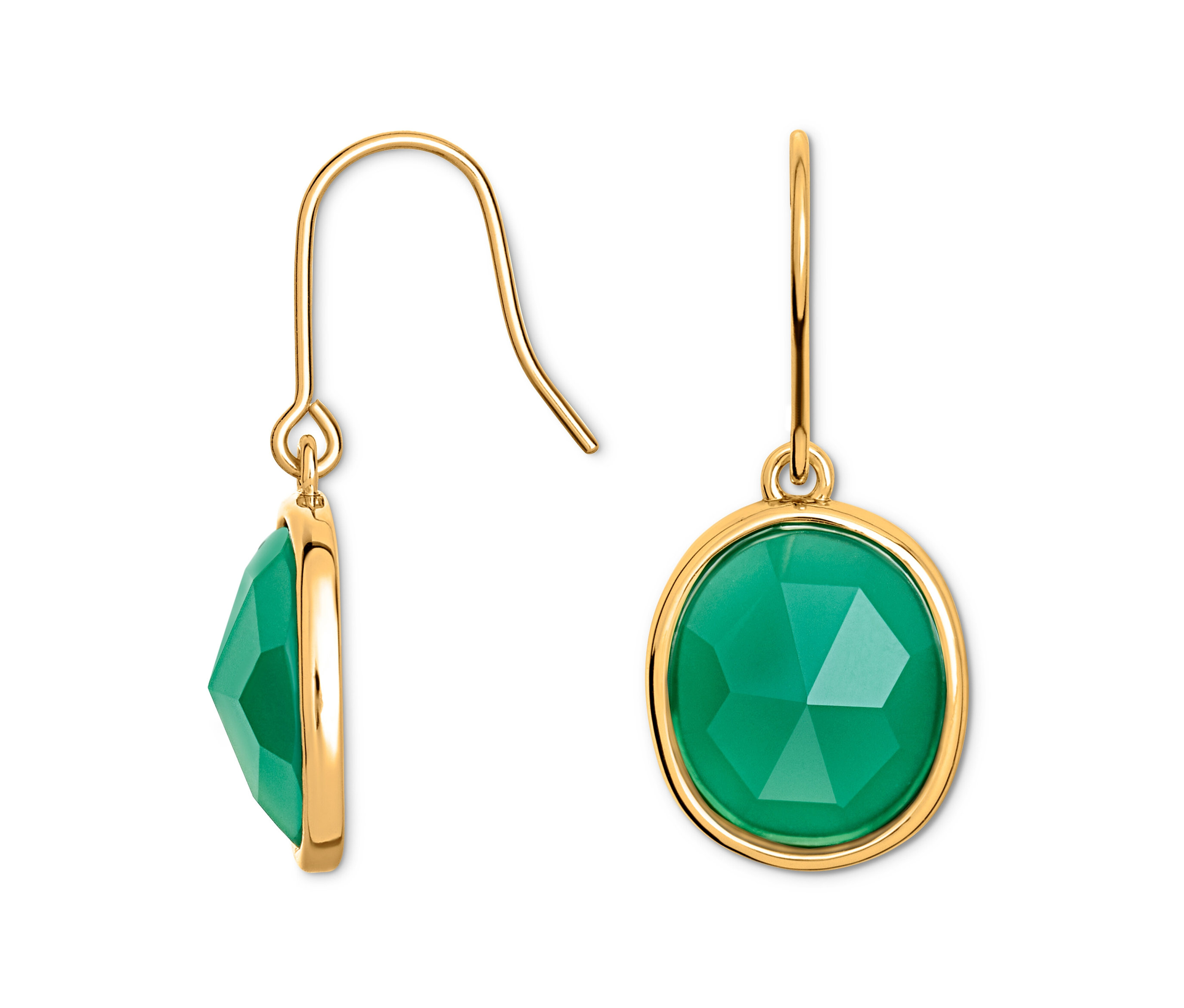 Ohrhänger mit grünem Glaskristallstein - grün - grün