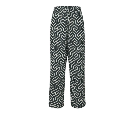 Bedruckte Schlupfhose in Crinkle-Optik.