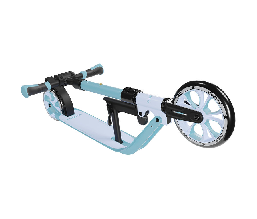 Ein liegender, hellblauer HUDORA Scooter »BigWheel 180 Advanced Junior«.