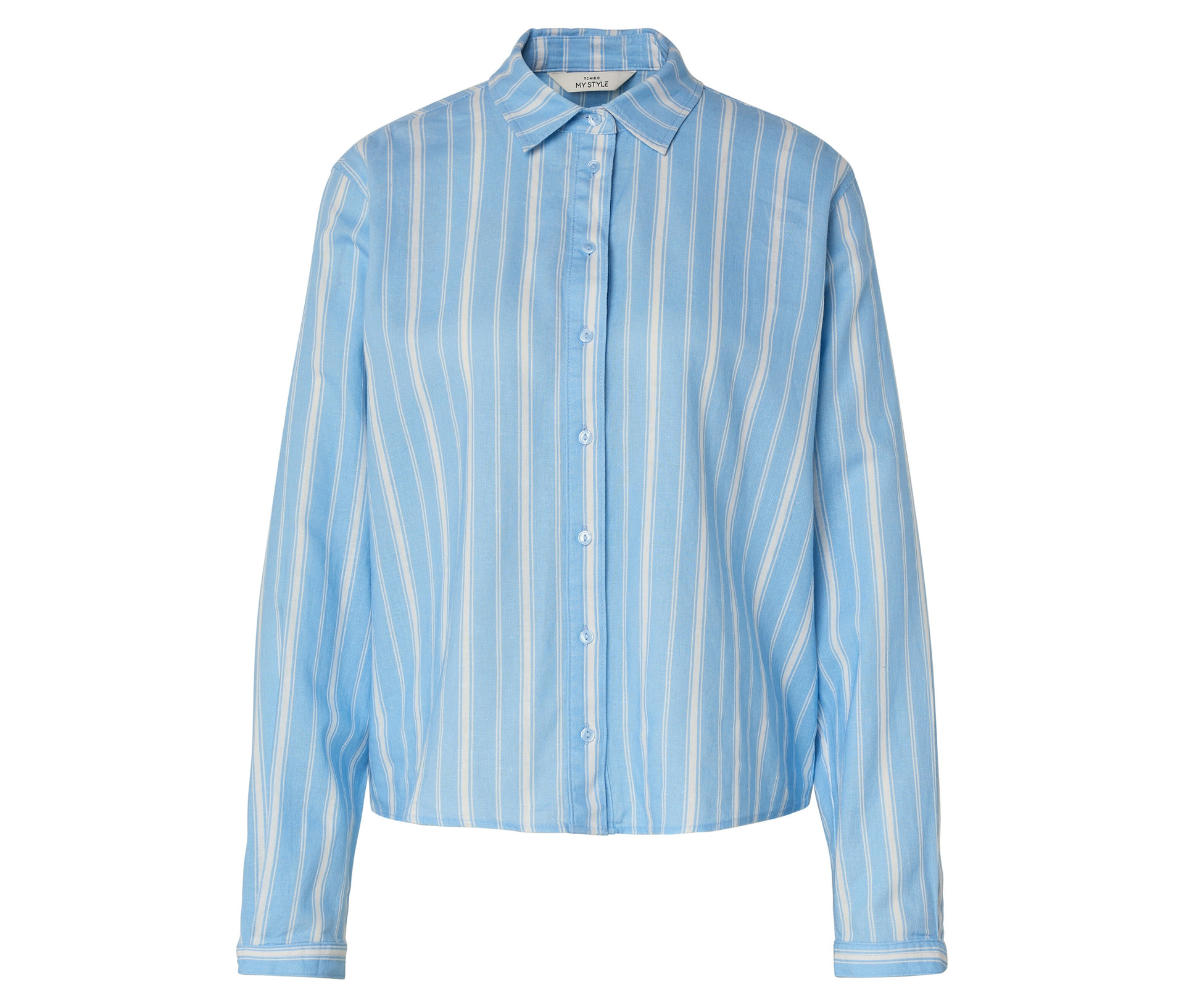Leinenbluse - Damen - Gr. 42 - hellblau - hellblau