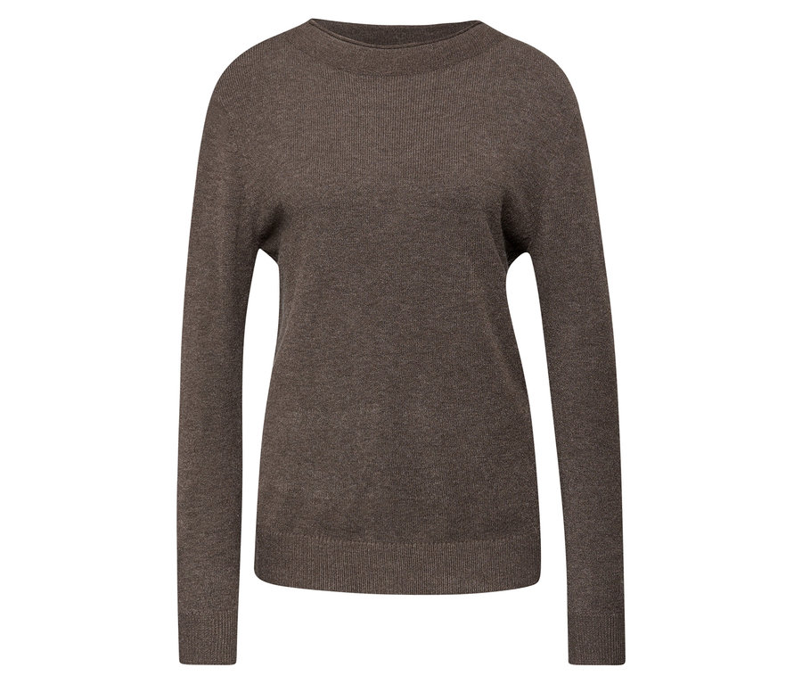 Brauner Street One Strickpullover mit Rollkante.