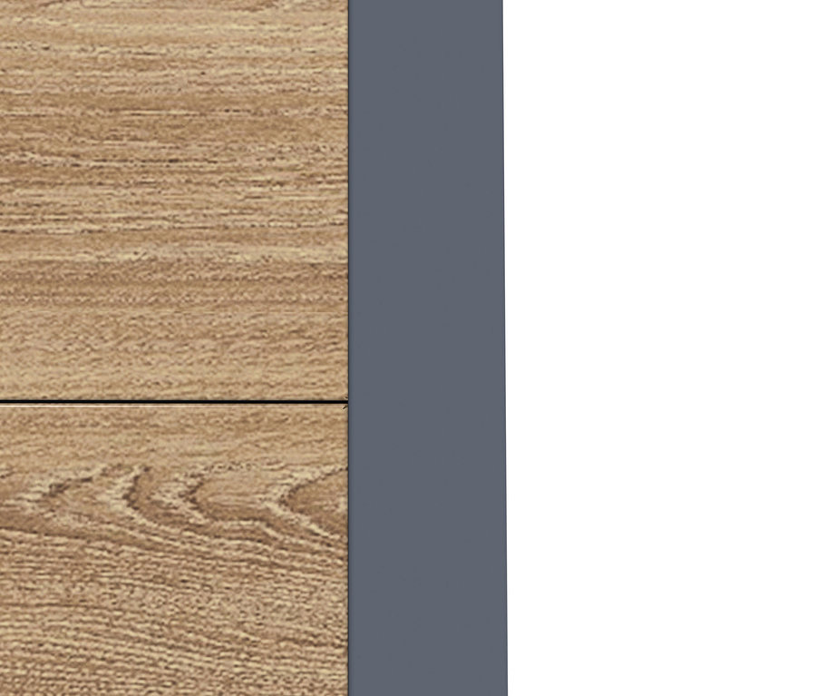 Detailansicht eines Pflanzkastens mit Einlegeboden in Holzoptik, ca. 77cm hoch.