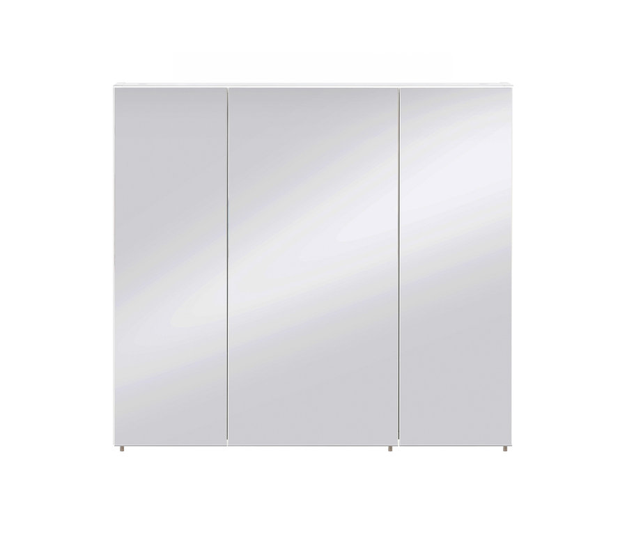 Weißer Spiegelschrank »Basic«, 80 cm breit, mit drei Spiegeltüren.
