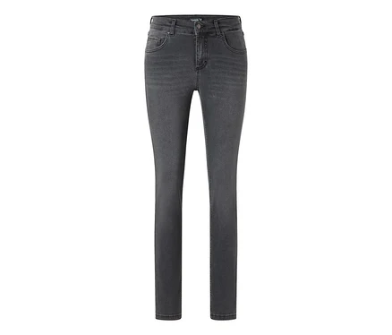 Dunkelgraue Angels Denim Skinny Jeans mit Knopf- und Reißverschluss sowie Vordertaschen.