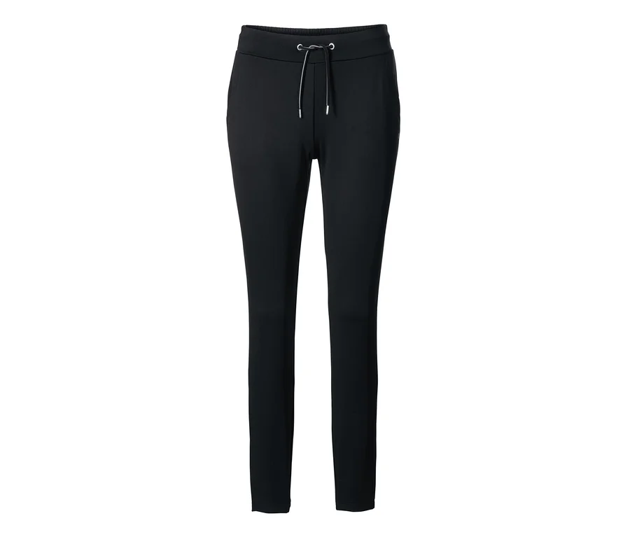 Schwarze Thermo-Laufhose mit Kordelzug.