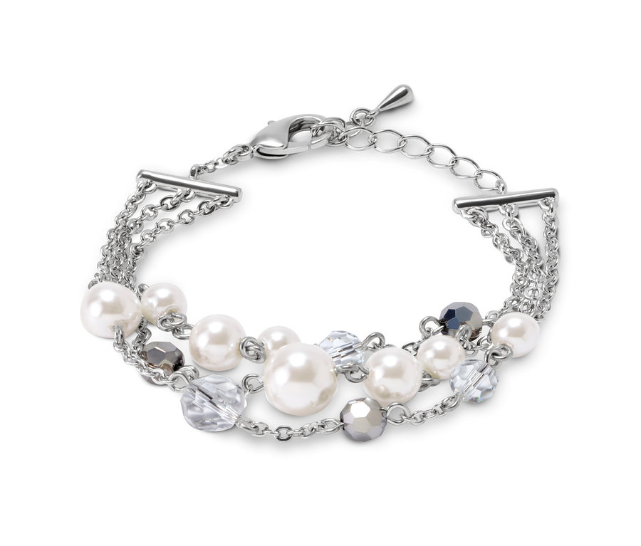 Armband verziert mit Glasperlen und Glaskristallen.