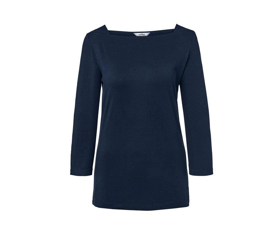 Dunkelblaues Shirt mit 3/4-Arm.