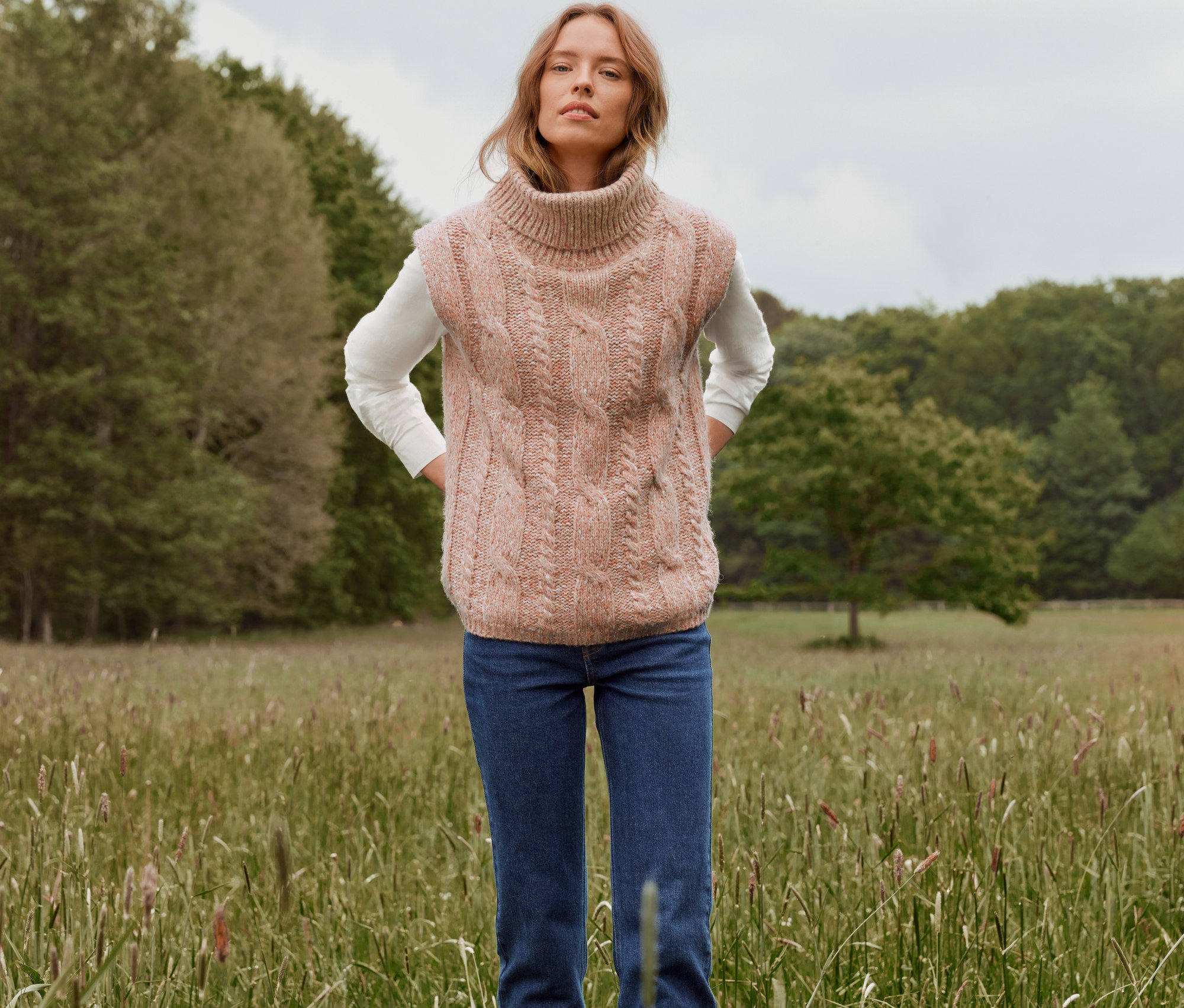 Thumbnail - Tchibo - Strickpullunder mit Zopfmuster - Damen - Gr. XL - braun