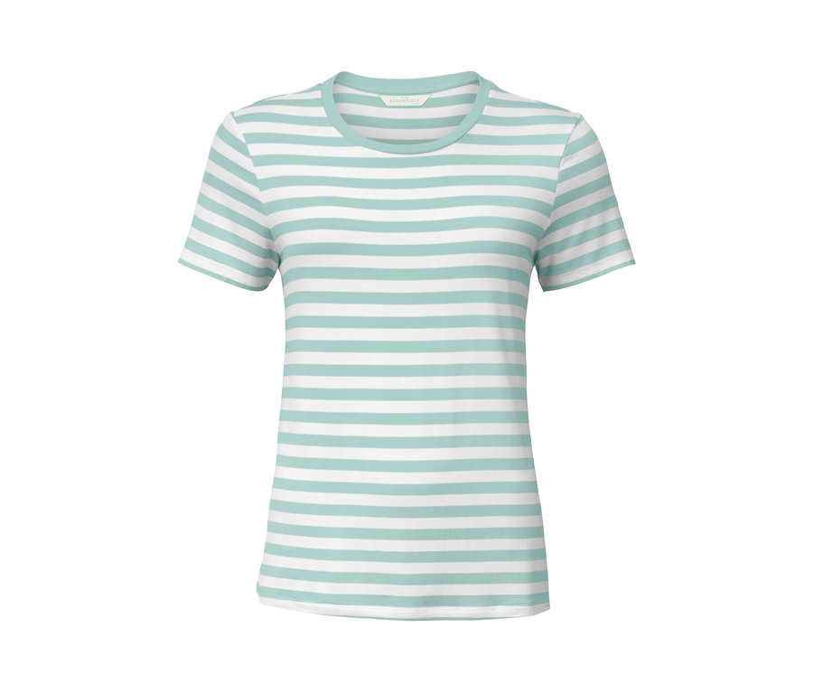 Gestreiftes T-Shirt, mintfarben.