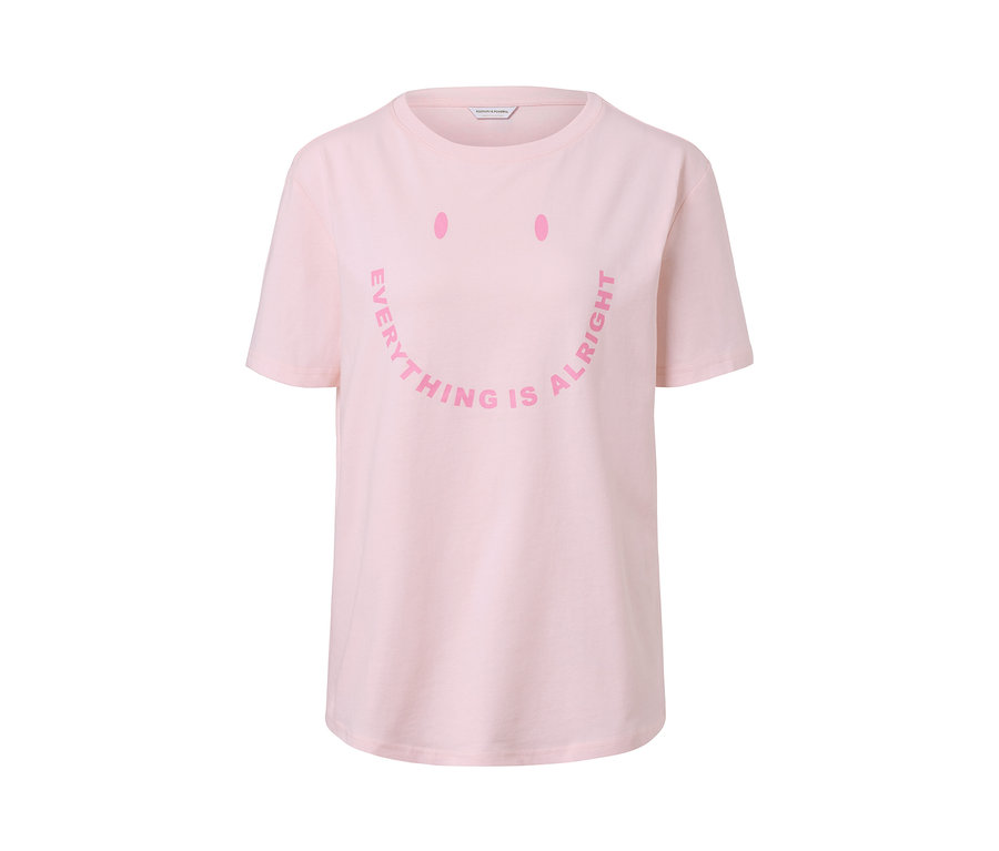 Rosa T-Shirt mit Statement-Print.