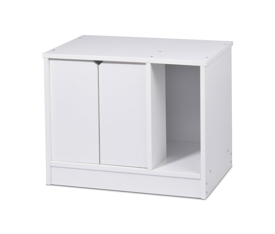 Weißer Dobar-Katzenschrank »Zeta« mit Türen und offener Seite.
