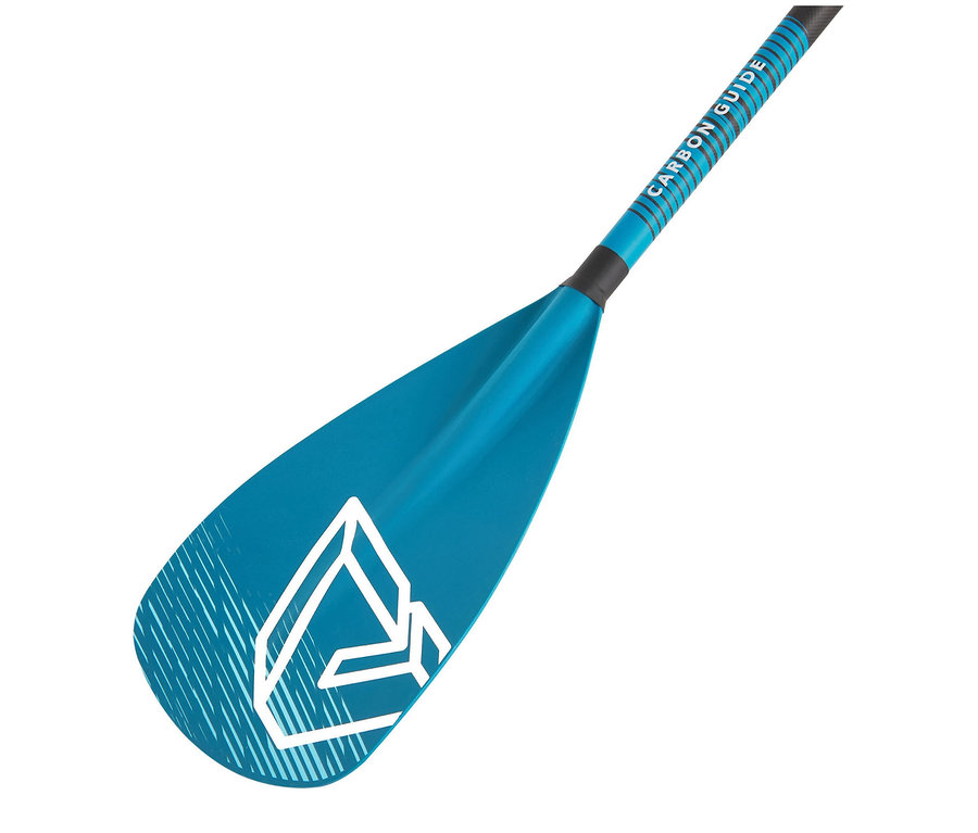 Blaues SUP- und Kajak-Paddel »CARBON GUIDE« aus Carbon und Fiberglas.