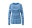 Gestreiftes Langarmshirt in Blau und Weiß.