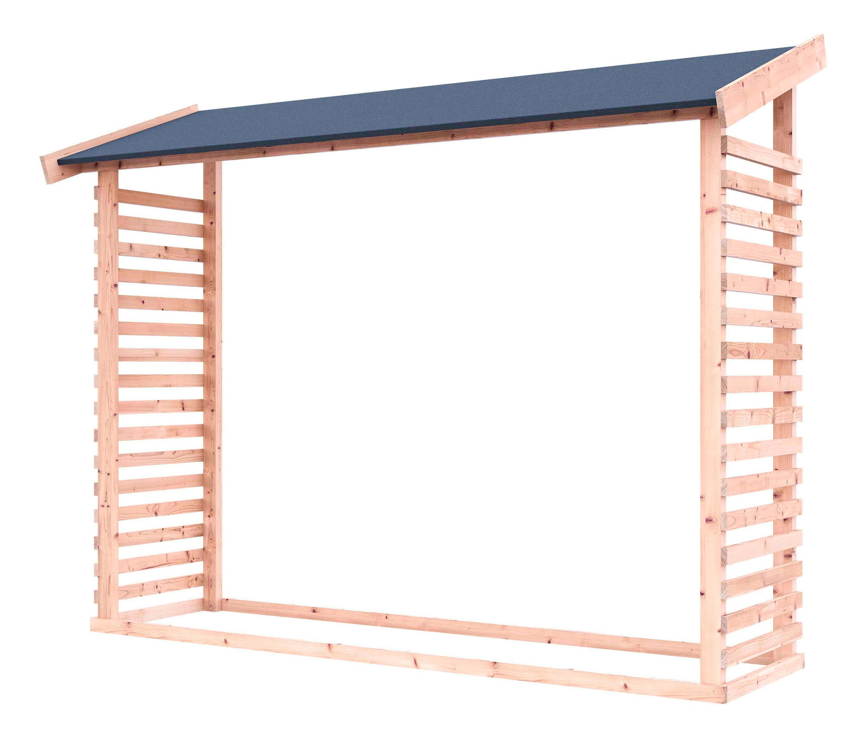 Karibu Kaminholz-Unterstand - 226x60x184cm - naturfarben - Fichtenholz