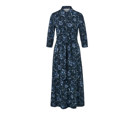 Langes bedrucktes Jerseykleid.