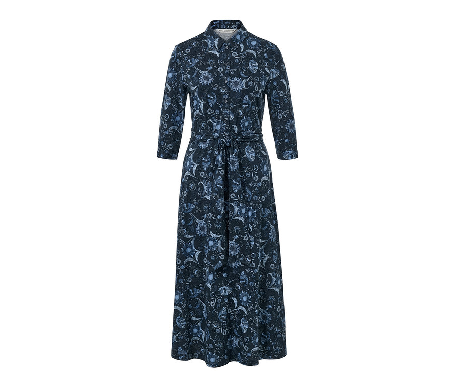 Langes bedrucktes Jerseykleid.