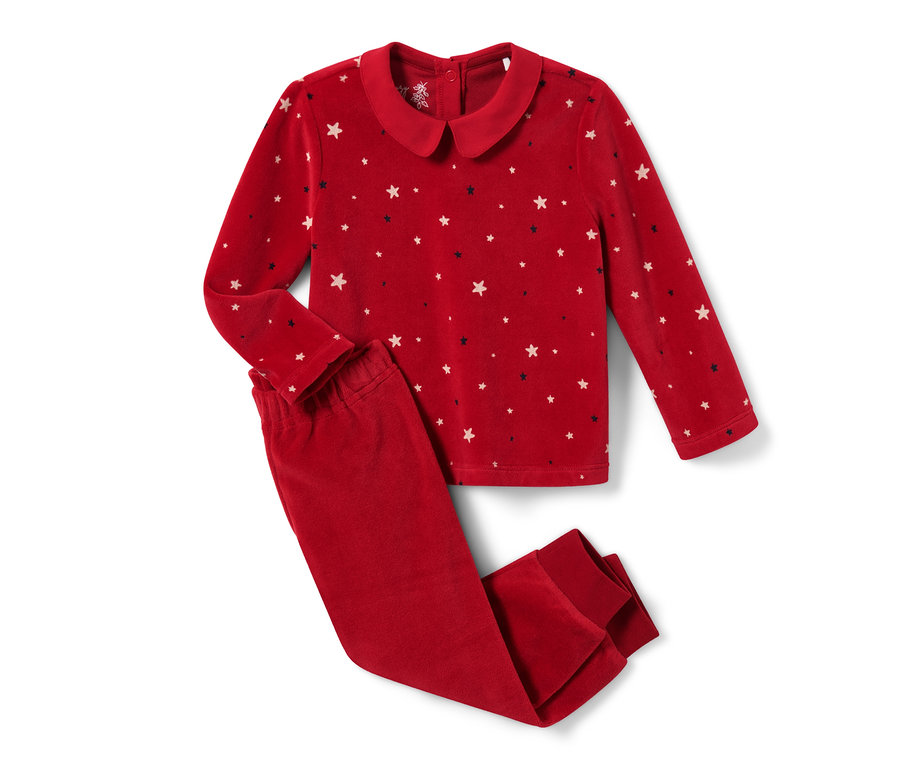 Roter Kleinkind-Nicki-Pyjama mit Sternen.