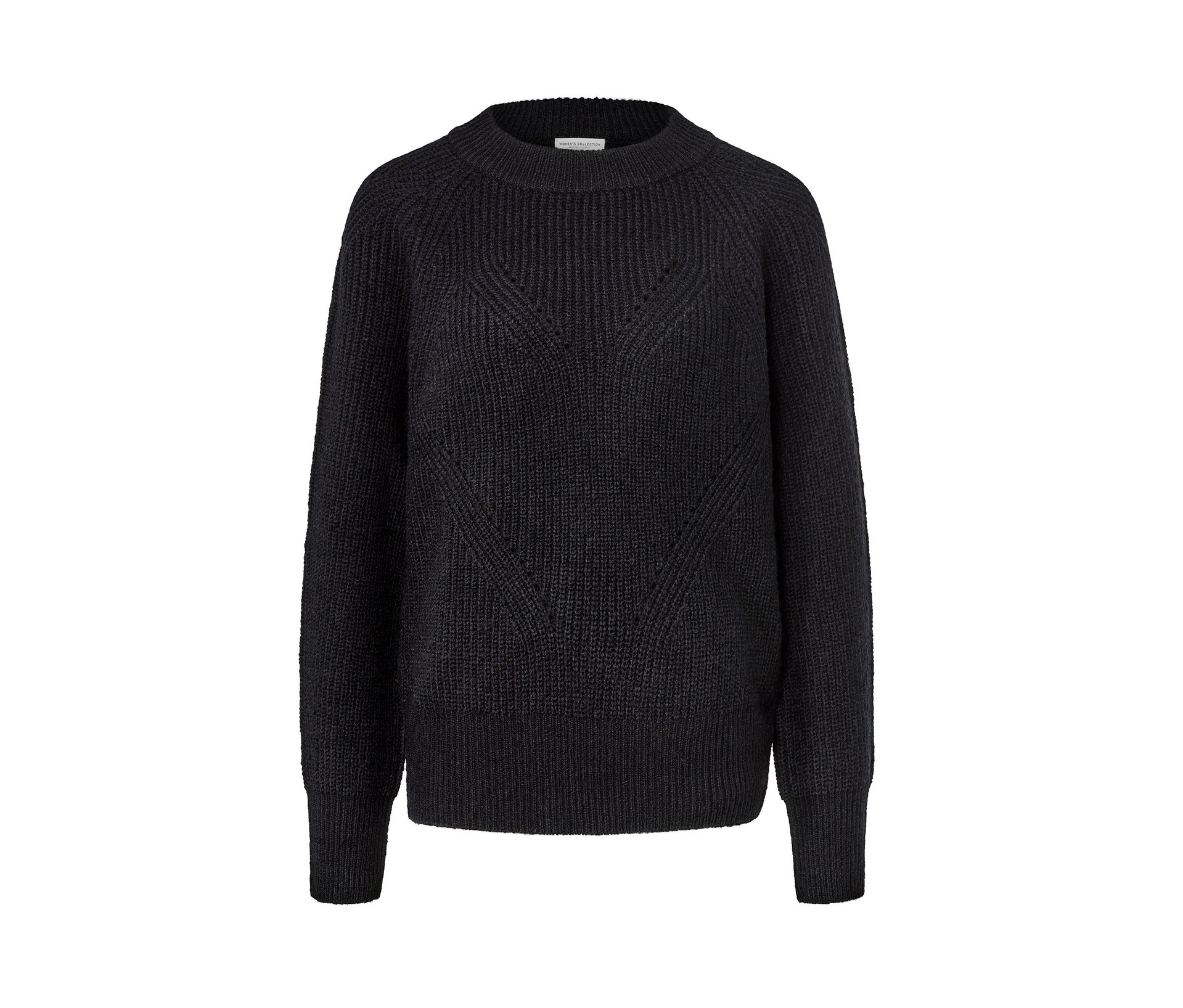 Strickpullover - Damen - Gr. L - schwarz - schwarz