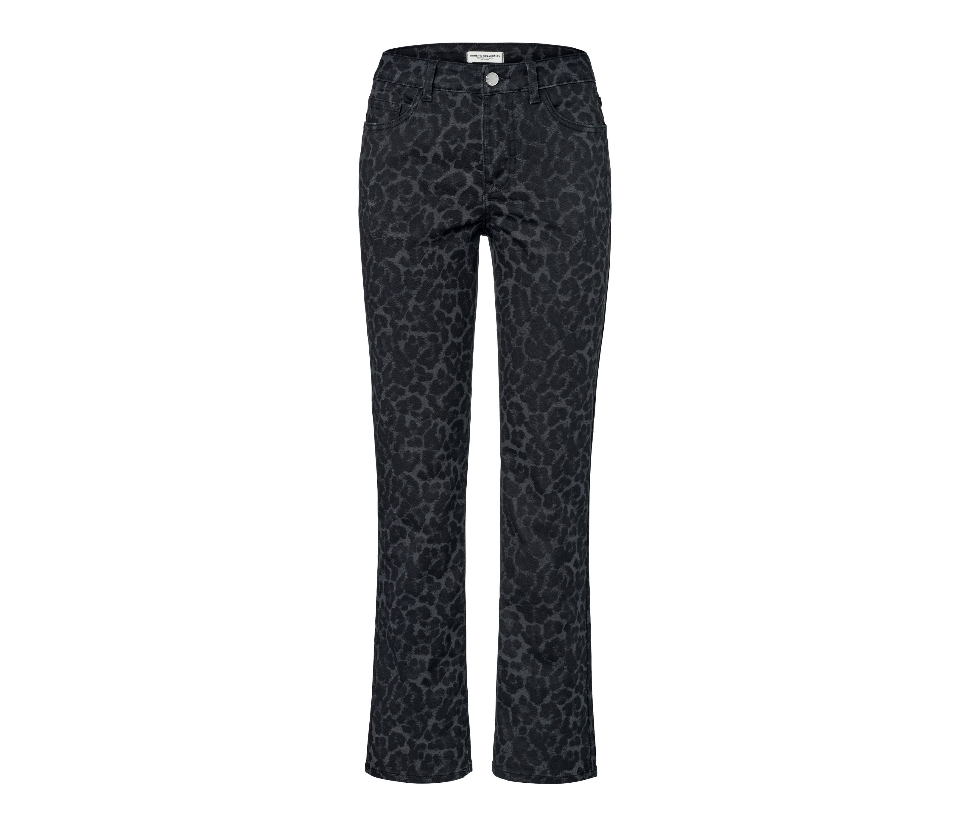 Tchibo - Bedruckte Straight Jeans – Fit »Kira« - Damen - Gr. 48 - schwarz/print