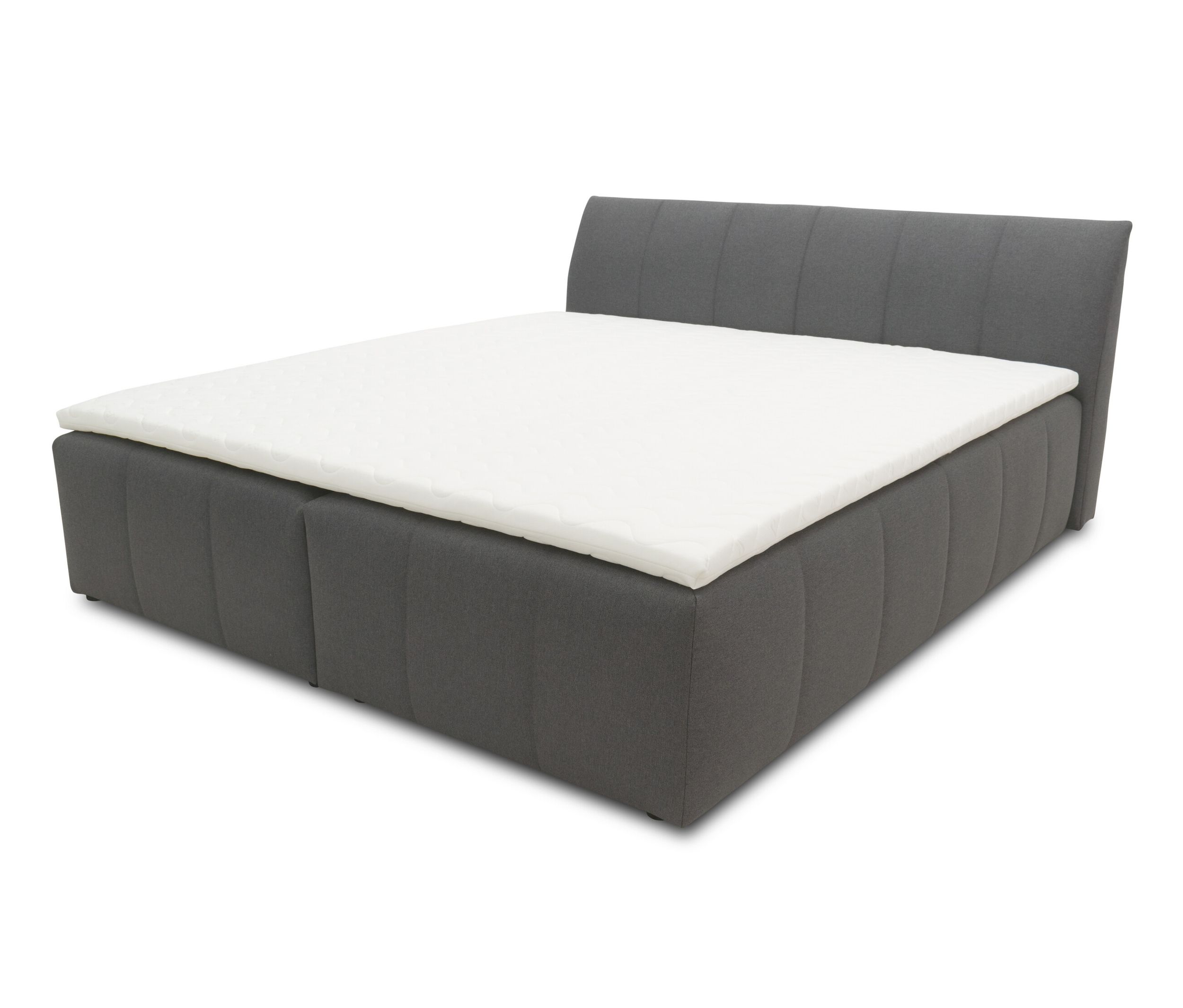Domo collection Boxspringbett 180 x 200 cm inkl. Topper - 187x221x90cm - schwarz - Polyester / Holz / Kunststoff