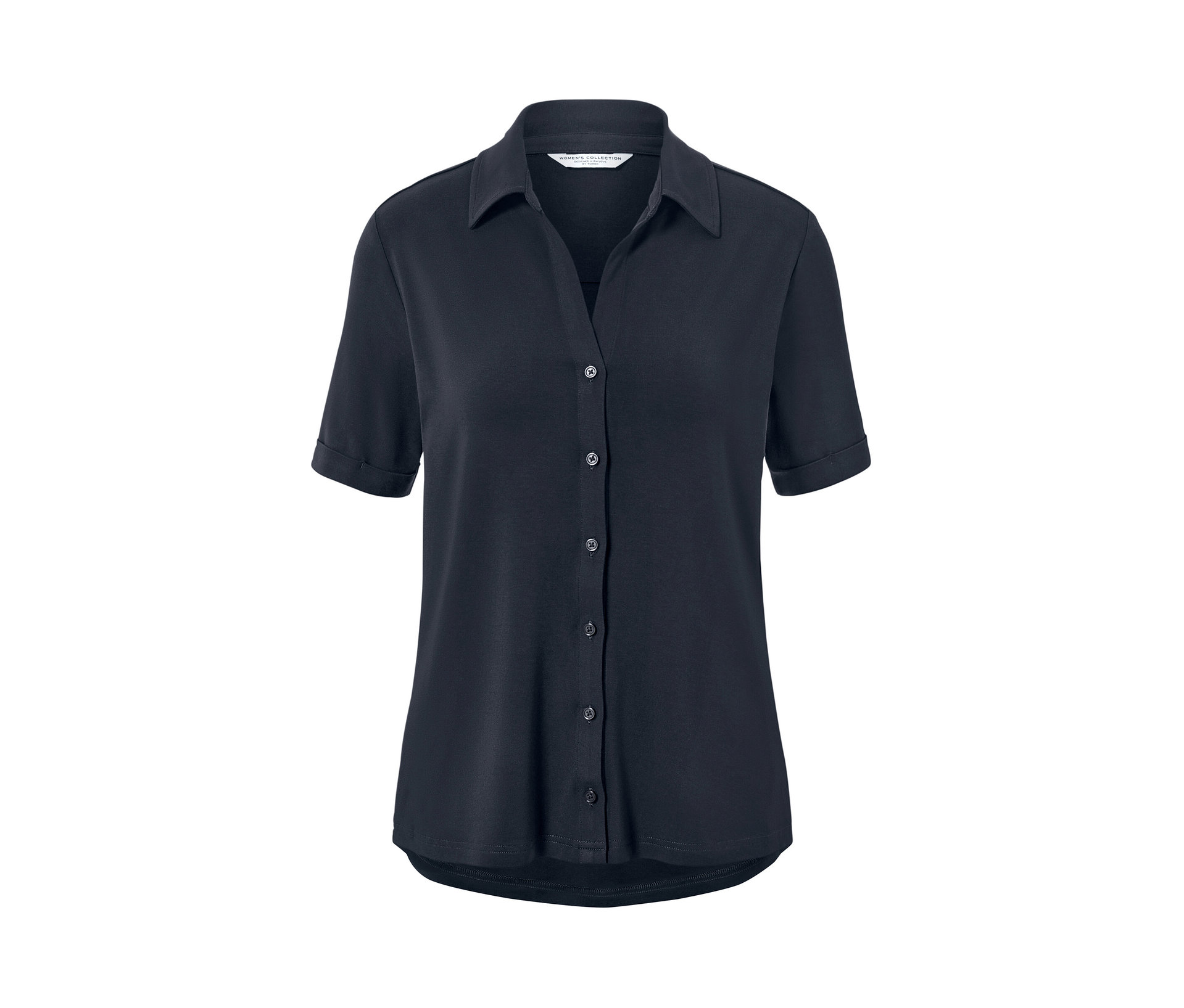 Blusenshirt mit Knopfleiste - Damen - Gr. S - dunkelblau - dunkelblau