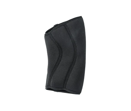 Detailaufnahme einer schwarzen 2 Fitness-Knie-Manschette auf weißem Hintergrund.
