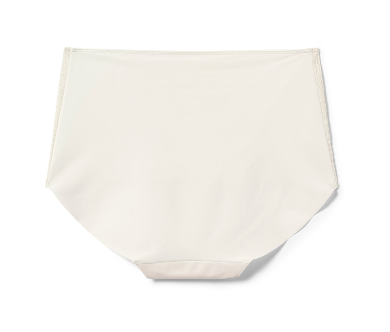 Ein beiger Highwaist-Panty liegt auf einem weißen Hintergrund.