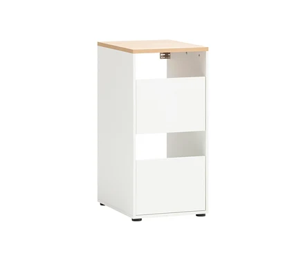 Weißer Unterschrank »Solea« mit Holzplatte.