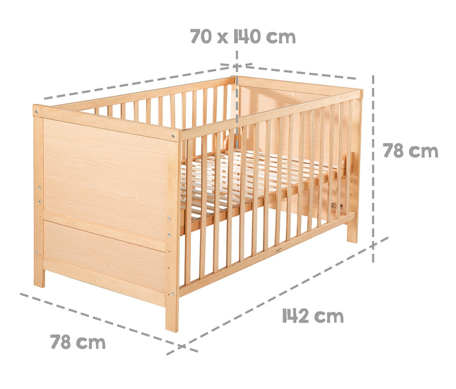 roba Kombi Kinderbett, ca. 70 x 140, Holz naturfarben.