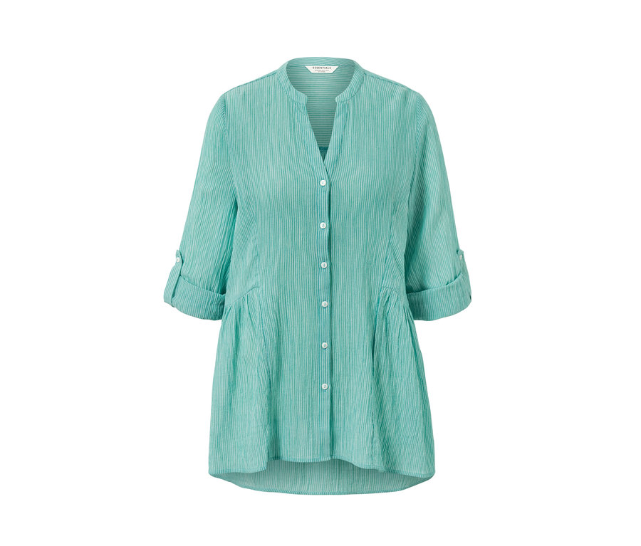 Gestreifte Longbluse mit Knöpfen.