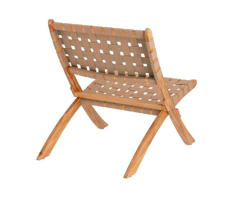 Rückansicht eines zusammenklappbaren Loungesessels.