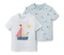 2 Kinder-T-Shirts mit Applikation, maritim - Blau und weiß