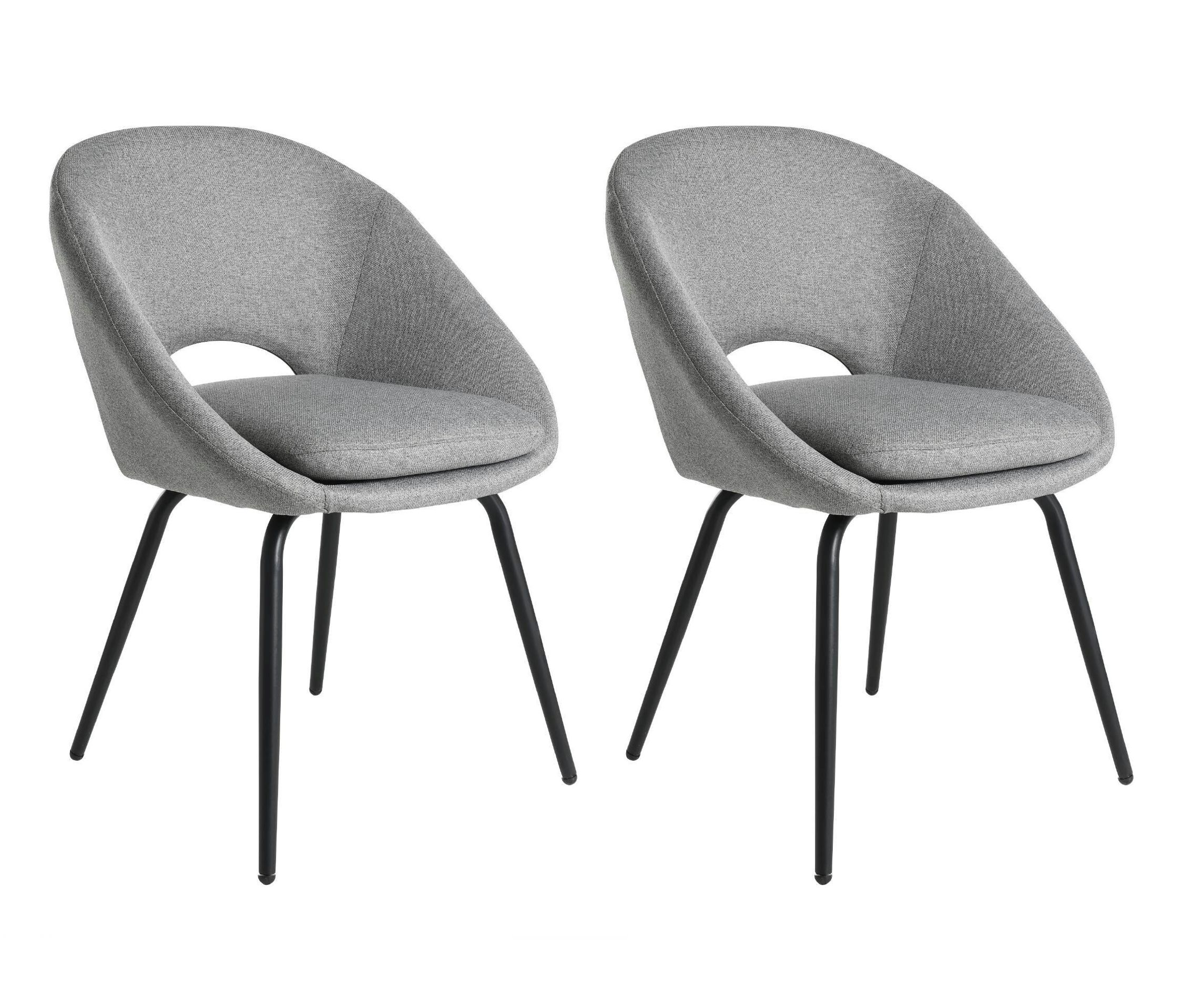 Eglo 2er-Set Stühle »GuaGua« - 53x56x80cm - schwarz - Metall / Polyester
