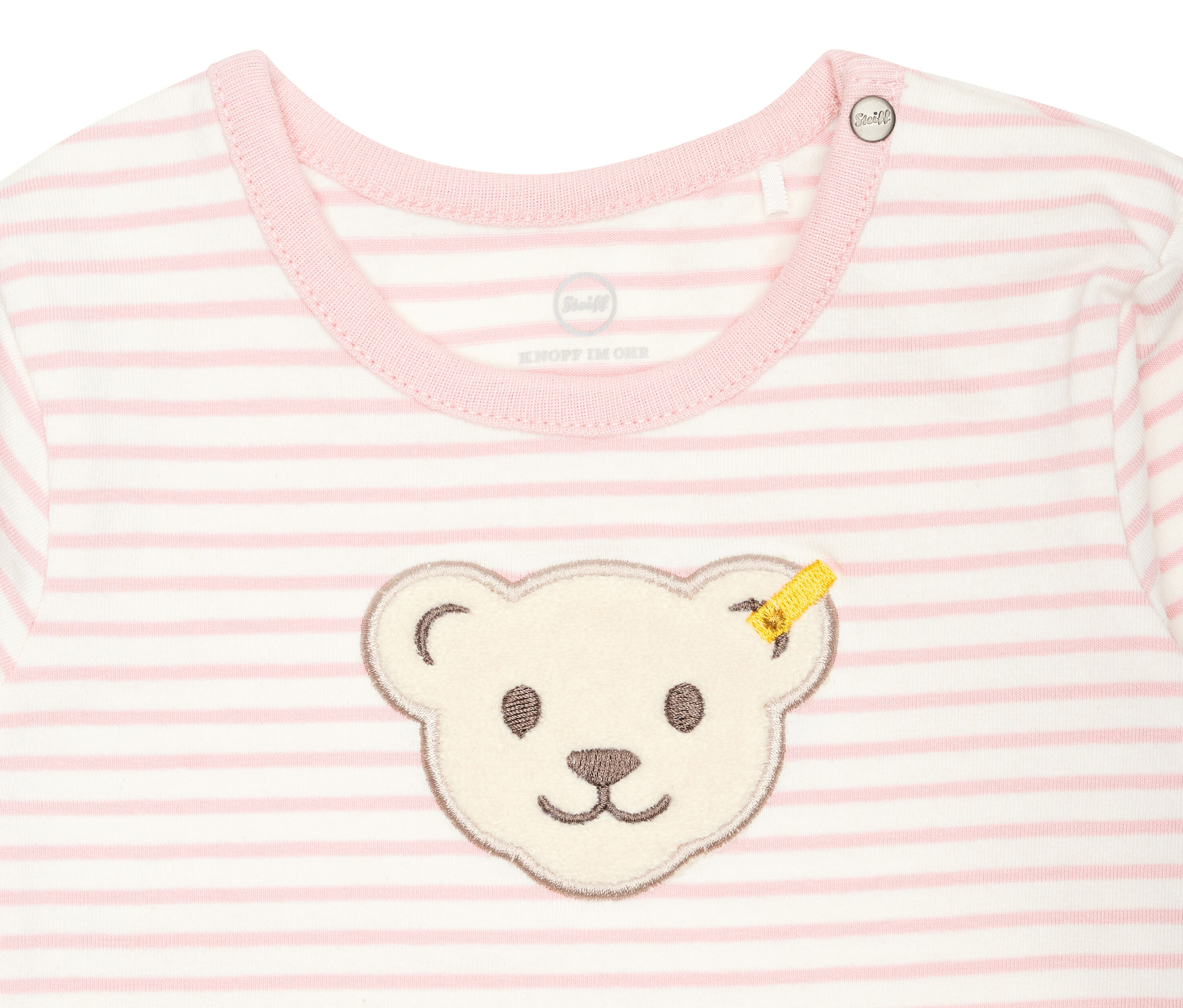 Thumbnail - Steiff Baby-Strampler - Damen - Gr. 68 - rosa/gestreift