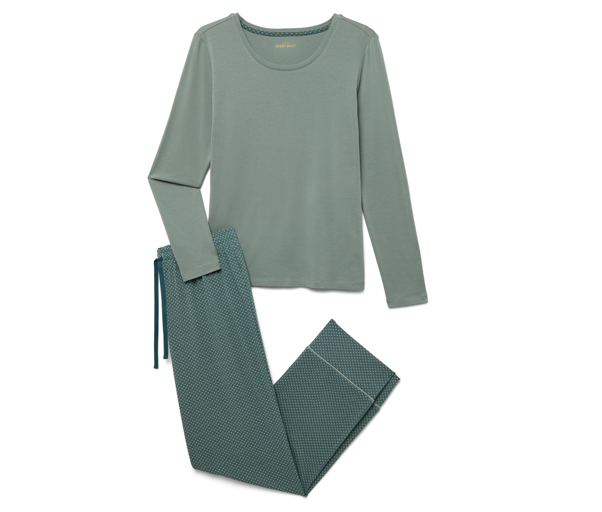 Pyjama-Set - Damen - Gr. XL - grün - grün
