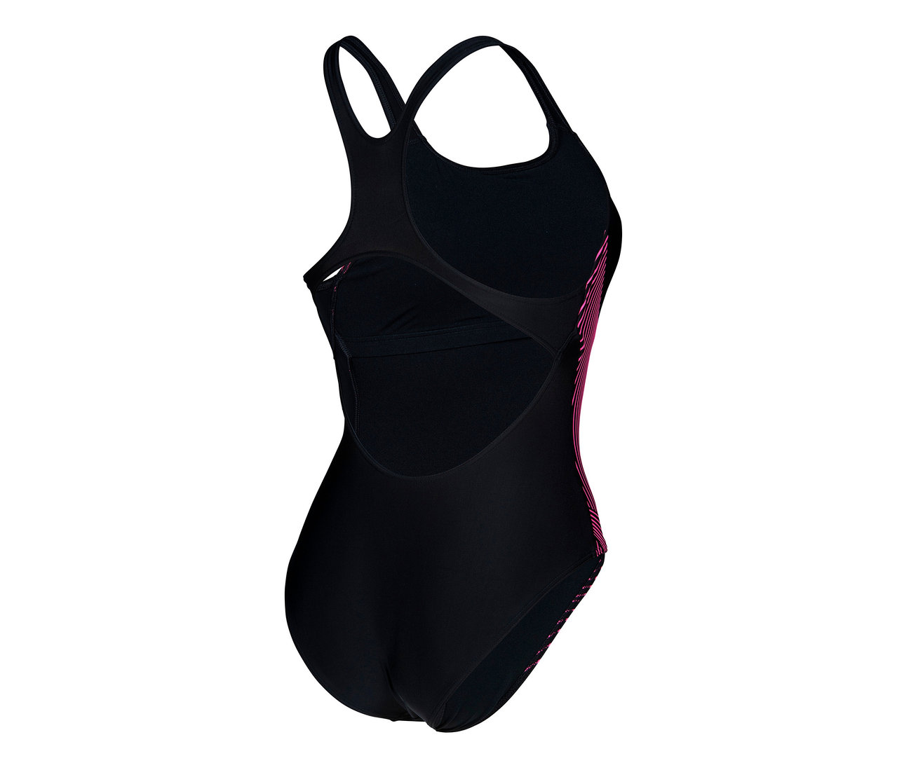 Schwarzer arena Feel Damen Badeanzug Lily Swim Pro Back Bustier.