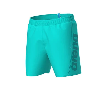 Hellblaue Arena Badeshorts Fundamentals Logo.