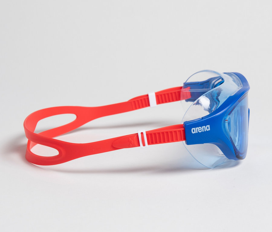 Blaue arena Junior Kinder-Schwimmbrille The One Mask auf weißem Hintergrund.