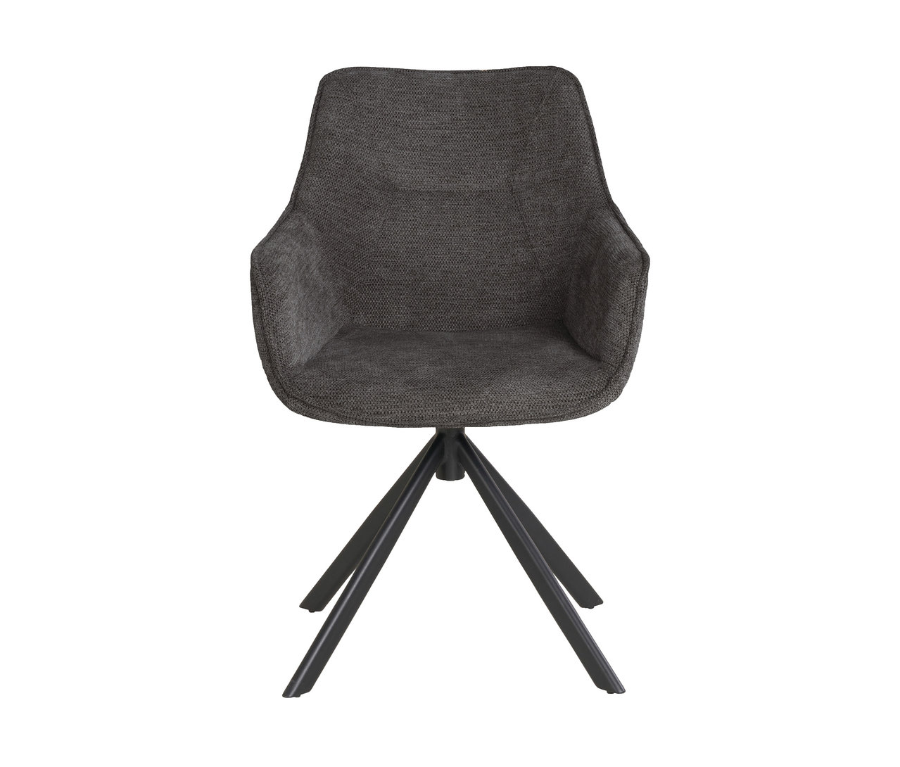 Ein dunkelgrauer deVries Diningsessel »San Carlo« vor einem weißen Hintergrund.