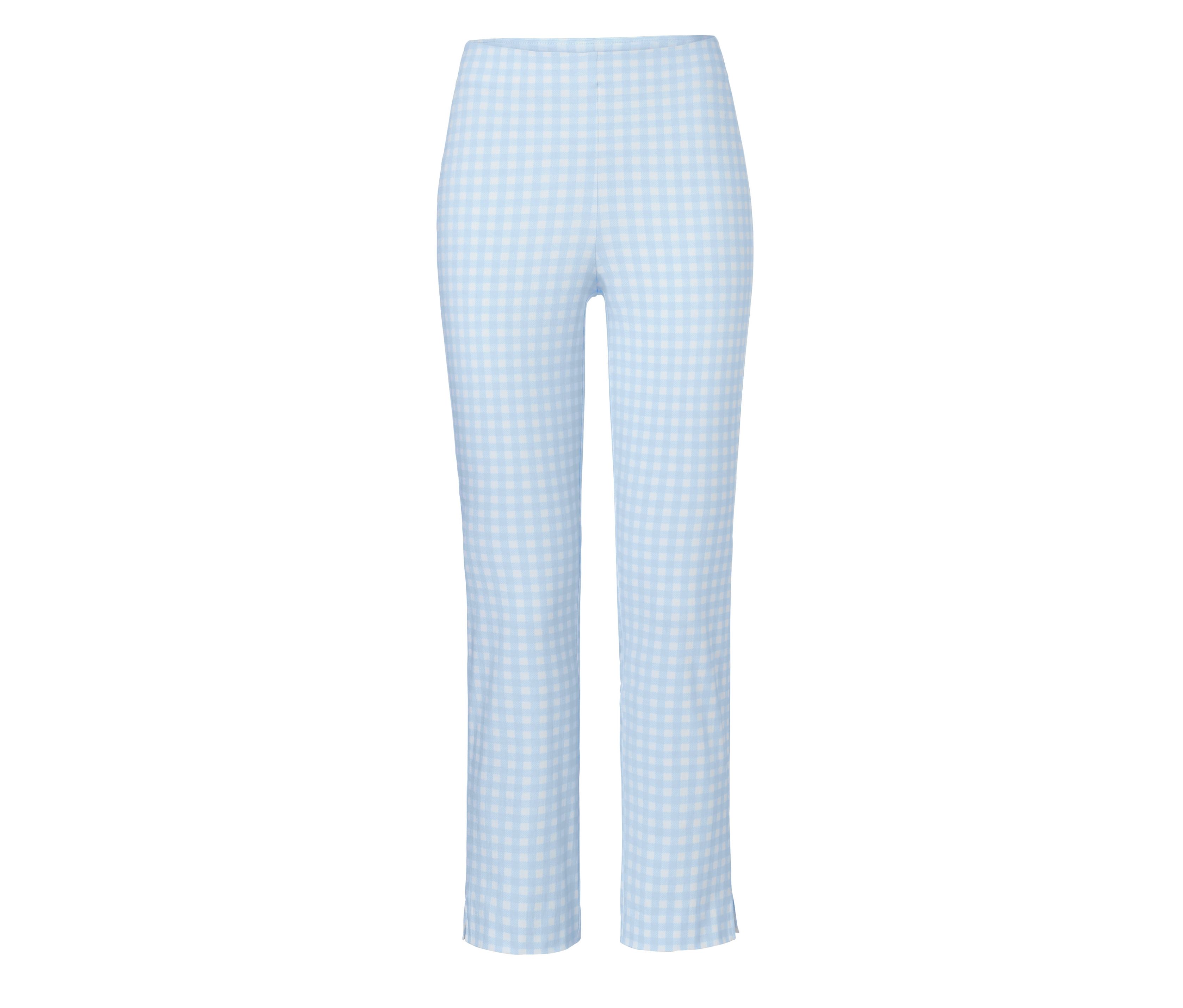 Tchibo - 7/8-Stretchhose - Damen - Gr. 42 - hellblau/kariert