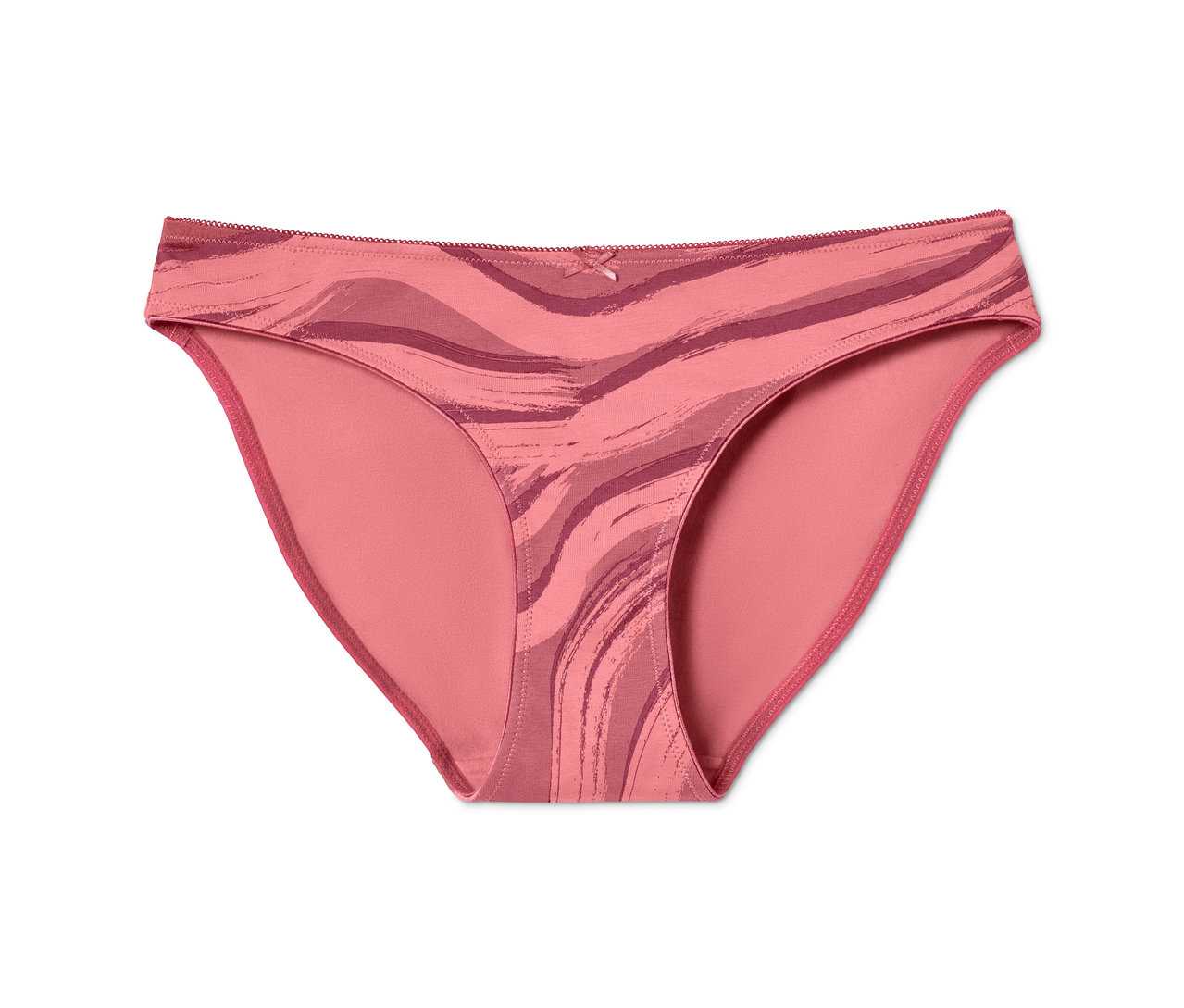 Einzelner rosafarbener Slip mit abstraktem Muster. Aus einem Set mit 5 Slips.