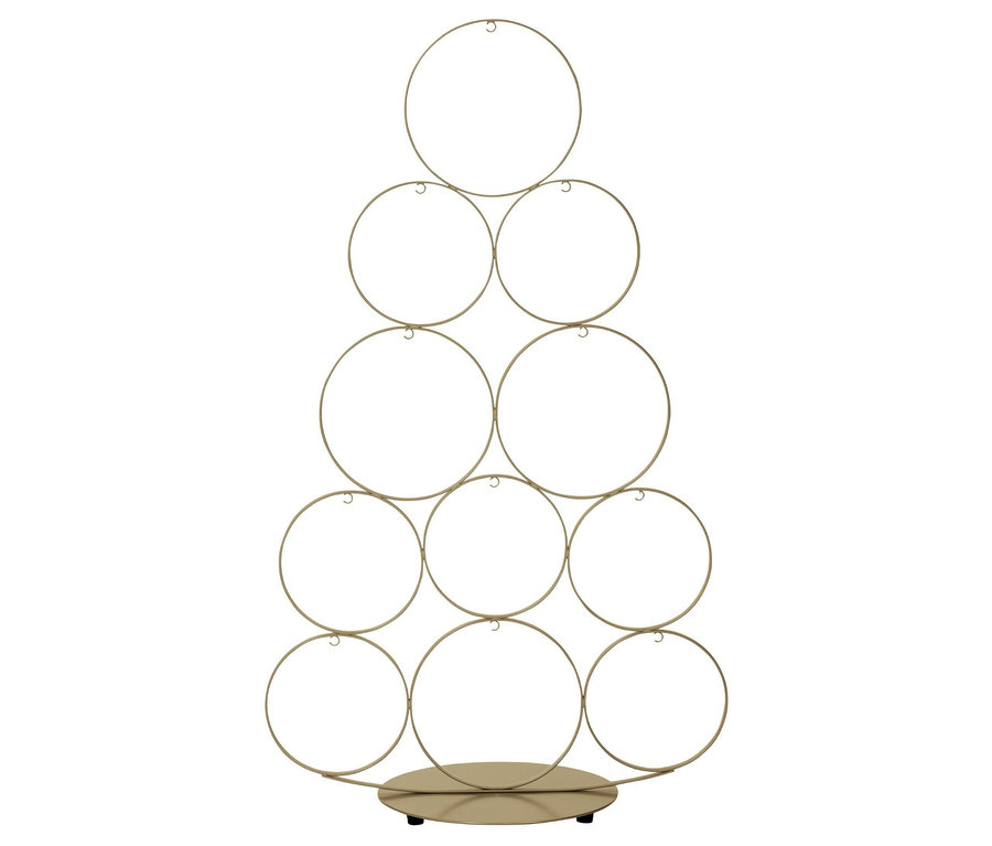 Ein kleines, goldenes Deko-Objekt von Eglo Ballymena in Form eines Baumes, bestehend aus Kreisen.