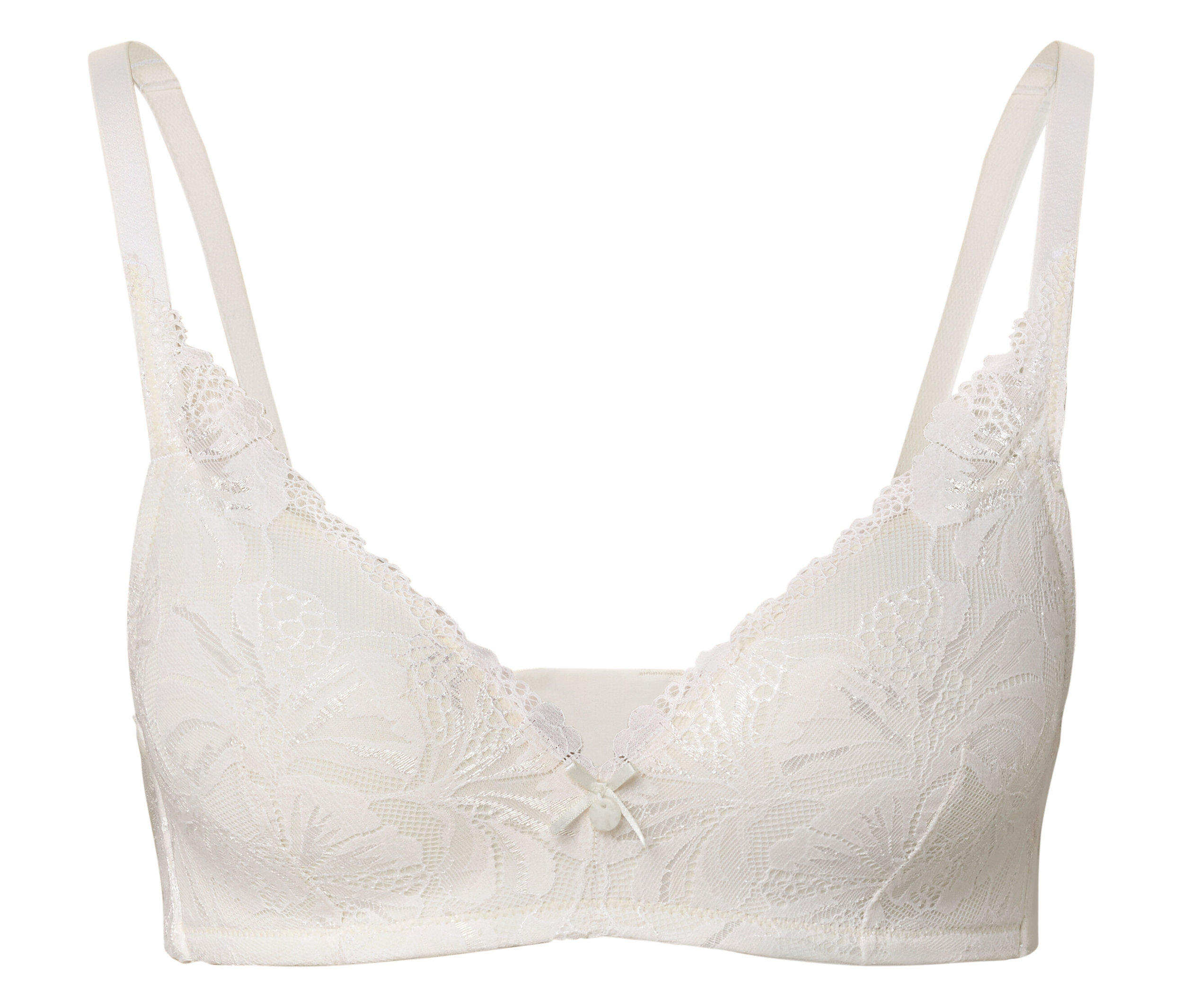 Softschalen-BH mit Spitze - Damen - Gr. 75B - creme - creme
