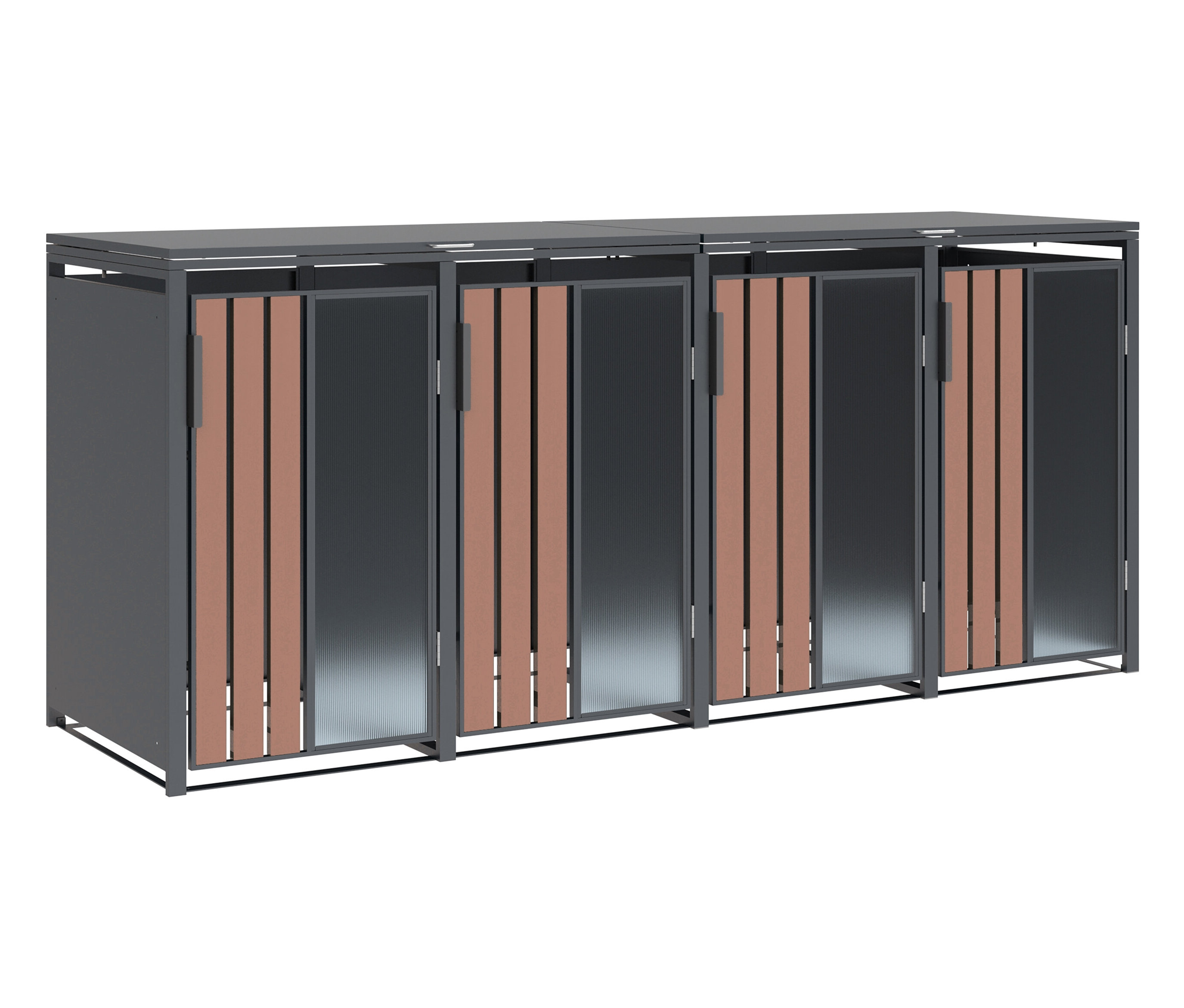 Tchibo - Mülltonnenbox - 265x80x116cm - anthrazit - - Stahl / Edelstahl