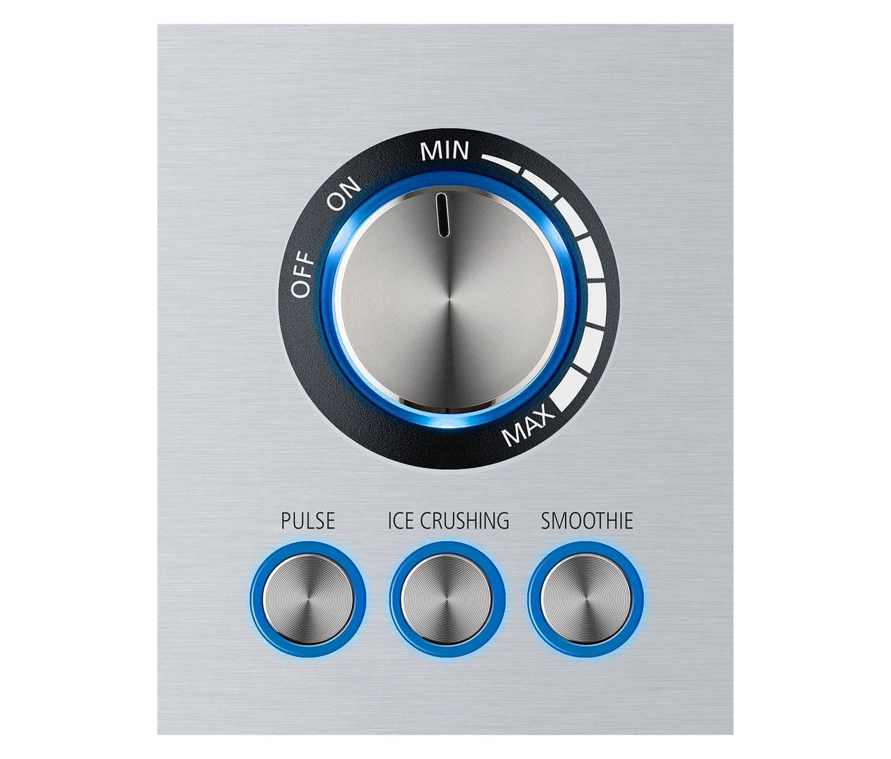 Nahaufnahme des Bedienfelds des Steba Standmixers »MX 4 Plus«.