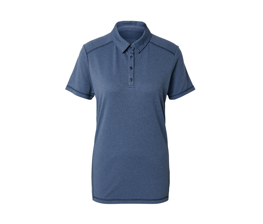 Dunkelblaues Funktions-Poloshirt.