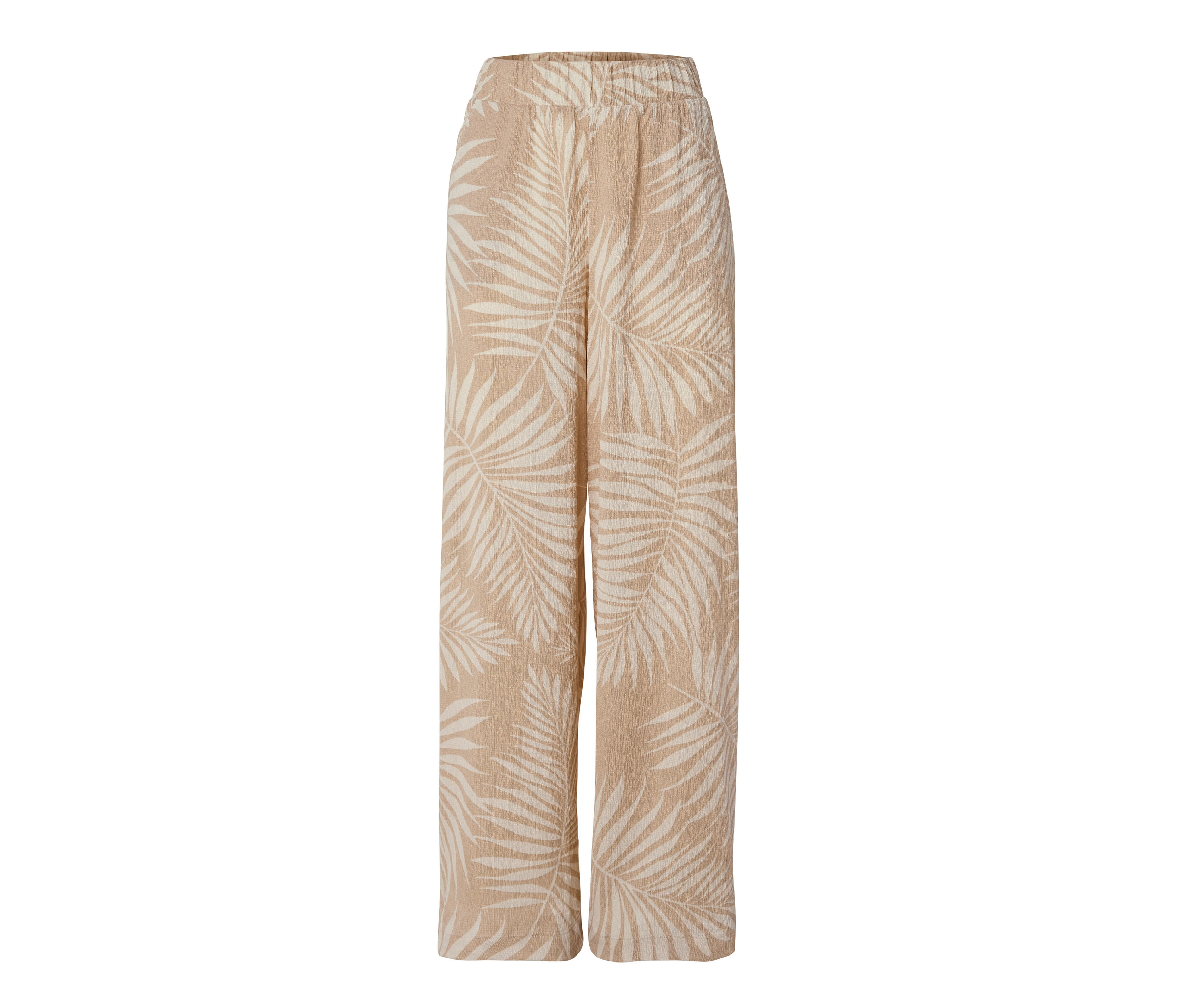 Tchibo - Strukturierte Palazzohose Mit Alloverprint - Damen - Gr. 44 - Beige/print