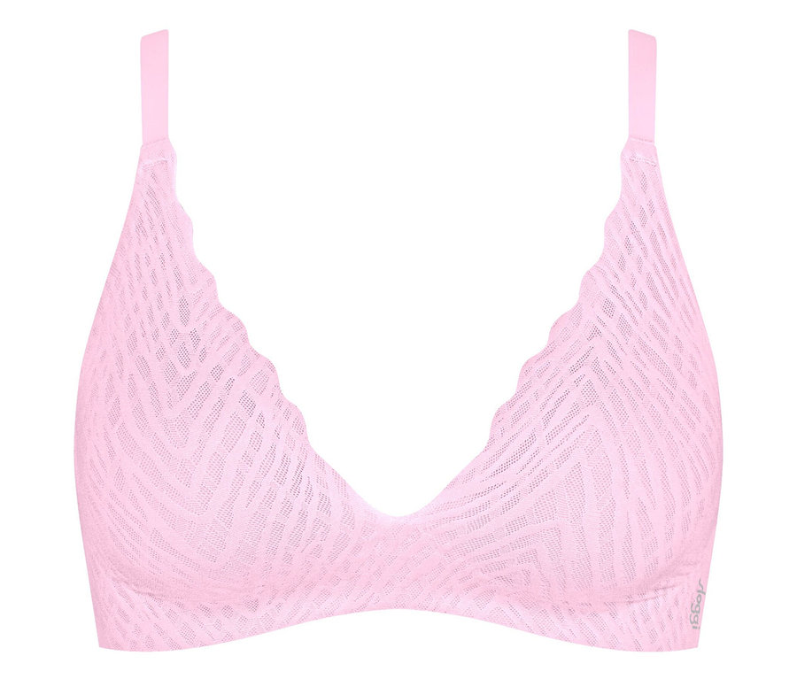 Rosa BH mit Muster auf weißem Hintergrund.