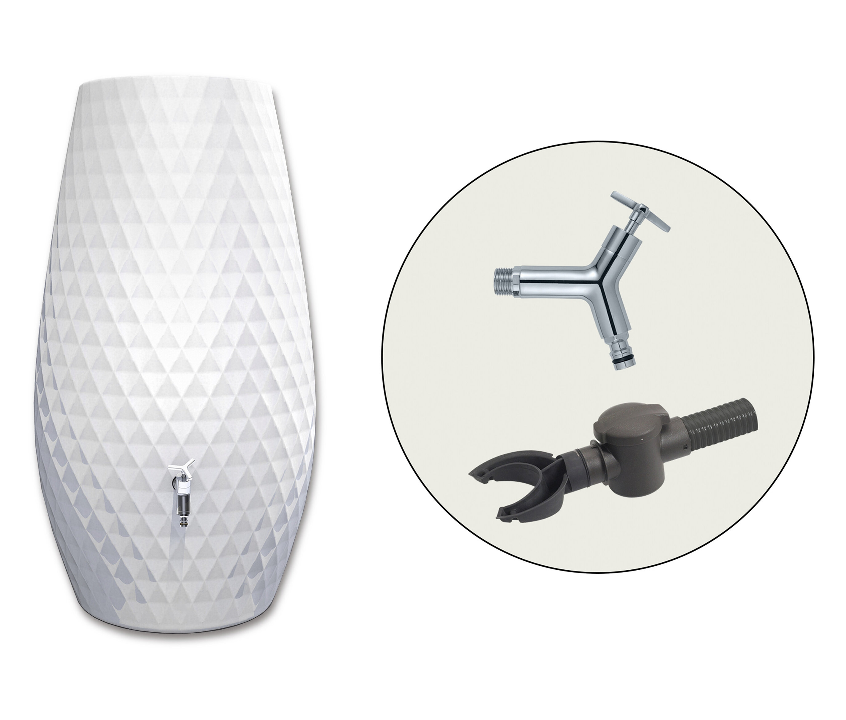 Triagon 2-in-1-Regenspeicher-Set - weiß - weiß